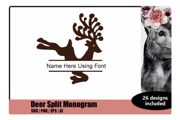 Deer Split Monogram: A Festive Display Font for Creative Branding Projects
