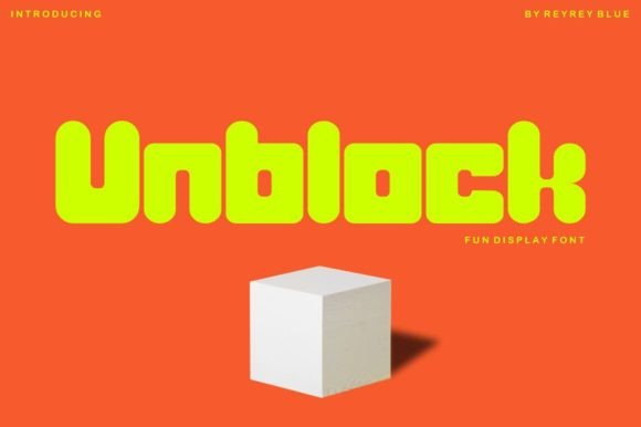 Unblock Typeface: Bold, Playful Font for Crafters & Product Designers
